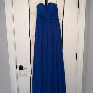 Azazie Royal Blue Strapless Gown